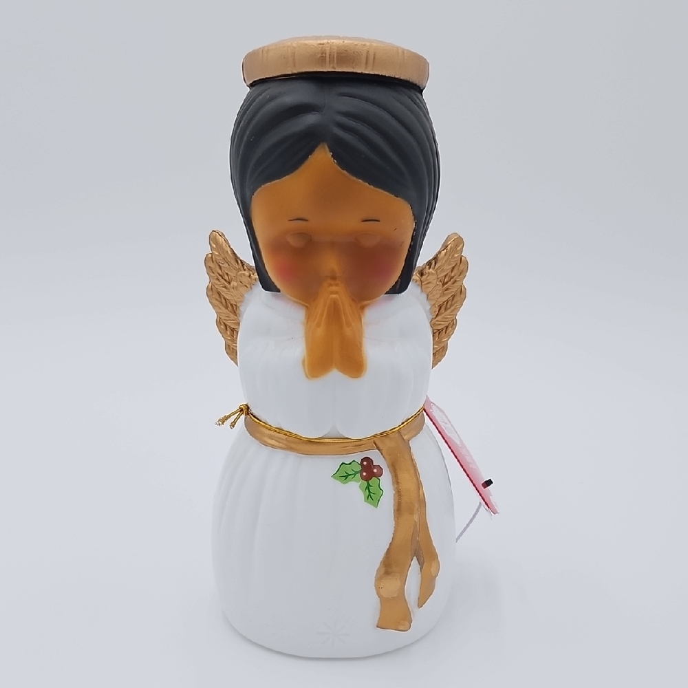 ANGEL BLOW MOLD 11" HOLIDAY TIME Gold and White Angel Figurine LIGHT UP NEW